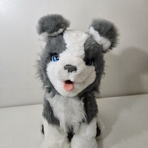 Gray and White Plush Husky Stuffed Animal - Soft Kids Toy